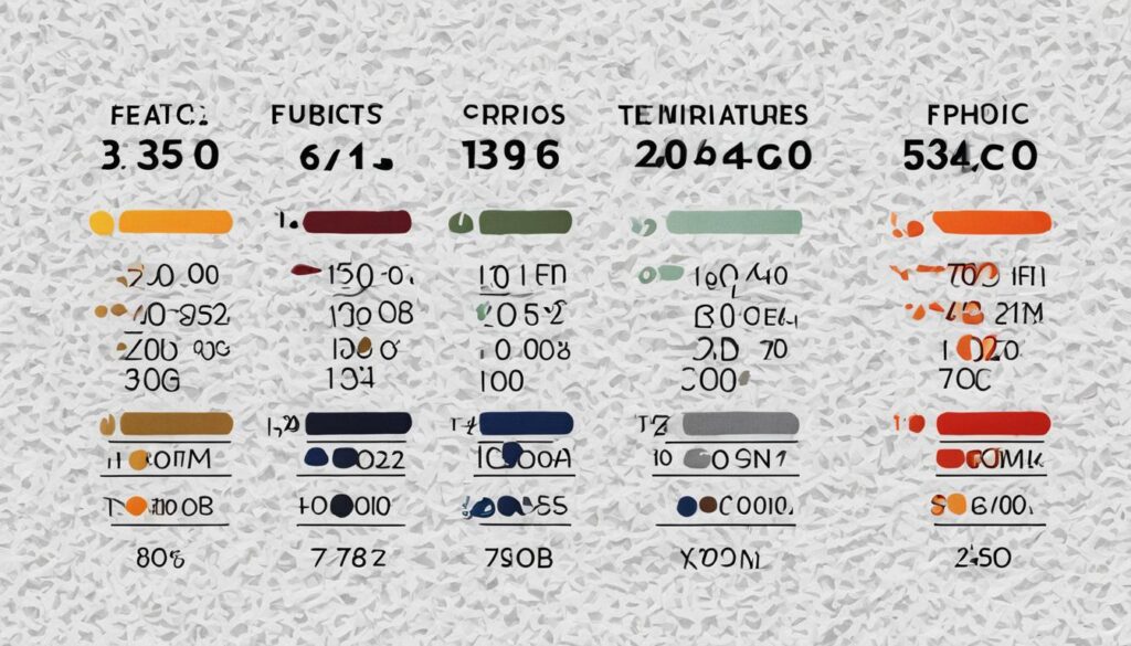 Fabric melting points