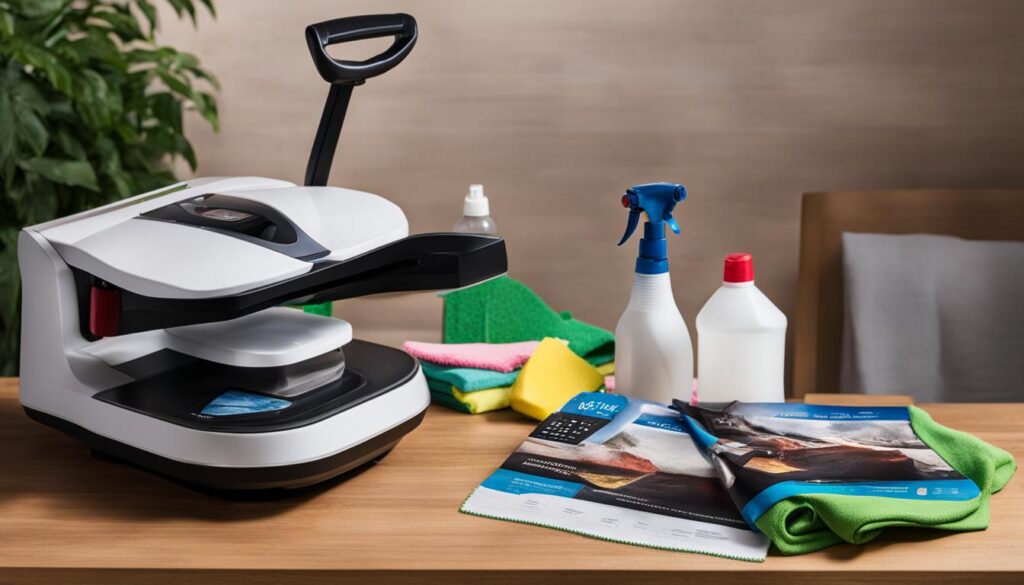 heat press cleaning schedule